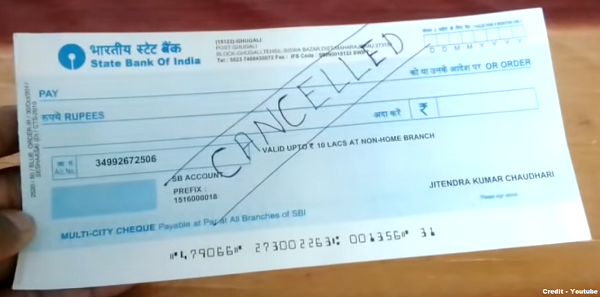 Sample Cancelled Cheque