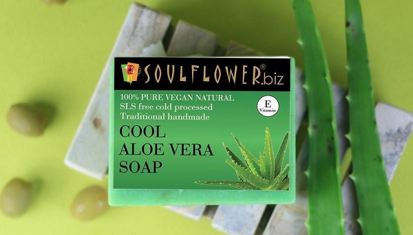 Soulflower Cool Aloe Vera Soap for men