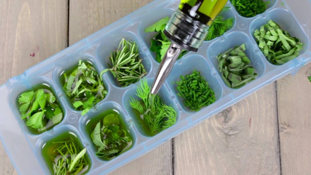 Freeze Herbs with Oil